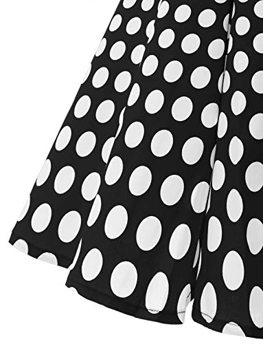 Dressystar Vintage Tupfen Retro Cocktail Abschlussball Kleider 50er 60er Rockabilly Neckholder Schwarz Weiß Dot M - 7