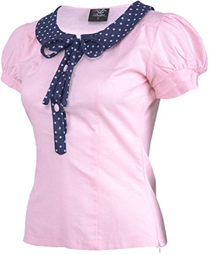 Küstenluder RUBIE Vintage Polka Dots Collar Puff Sleeve Shirt BLUSE Rockabilly - 