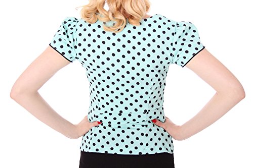 SugarShock Lucienne 50er retro vintage Polka Dots Rockabilly Pin Up Puffärmel Bluse - 5