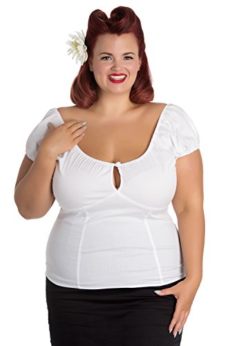 Hell Bunny Top MELISSA TOP 6505 Weiß 4XL - 