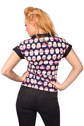 50s DINER Style Muffin PIN UP retro rockabilly Cupcake Hemd Bluse - 