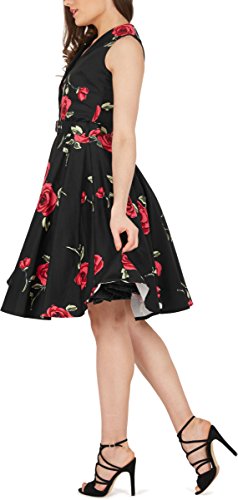 Black Butterfly ‚Luna‘ Retro Infinity Kleid im 50er-Jahre-Stil (Große Rote Rosen, EUR 36 – XS) - 2