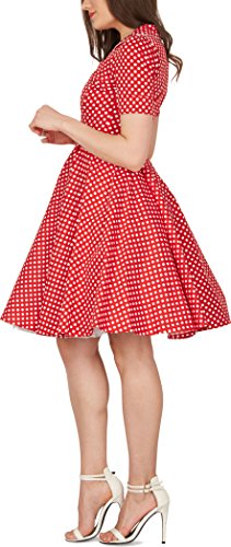 BlackButterfly ‚Sabrina‘ Vintage Polka-Dots Kleid im 50er-J-Stil (Rot, EUR 44 – XL) - 2