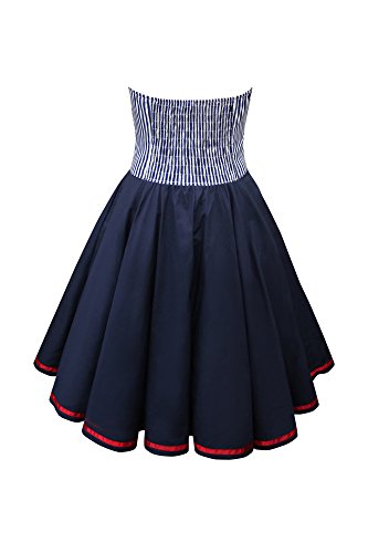 ‚Naomi‘ Vintage Marine Kleid im 50er-Jahre-Stil - 2