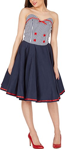 ‚Naomi‘ Vintage Marine Kleid im 50er-Jahre-Stil - 4