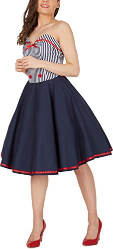 ‚Naomi‘ Vintage Marine Kleid im 50er-Jahre-Stil - 5