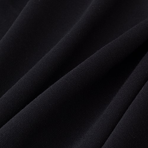 HOMEYEE Frauen elegante ärmellose Revers Hohe Taille schlanke Bodycon formale Retro Vintage Kleid B314(EU 38 = Size M,Schwarz) - 