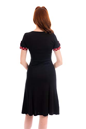 Neue Rockabilly Vintage 50er Jahre Kleid (DE 38, Schwarz) - 5