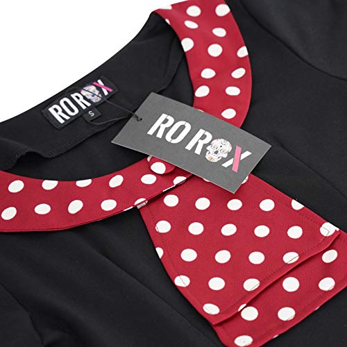 Neue Rockabilly Vintage 50er Jahre Kleid (DE 38, Schwarz) - 7