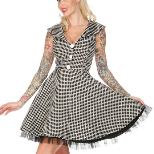 Voodoo Vixen Kleid LUCKY CLOVER DRA2128 black-white XL - 