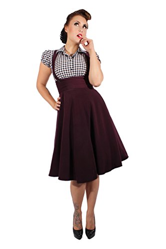 Rockabilly Gingham Retro Petticoat Kleid Hosenträger Karo Swing - 2