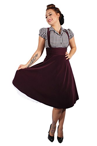 Rockabilly Gingham Retro Petticoat Kleid Hosenträger Karo Swing - 6