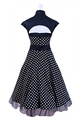 50er Jahre Rockabilly-Kleid INKLUSIVE PETTICOAT 50's - Betty Schwarz, Größe:44/46 -