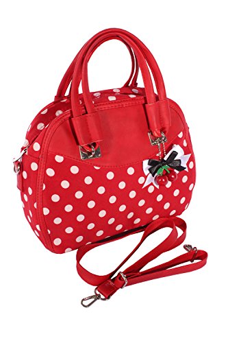 Fifties POLKA DOTS rockabilly Cherry Bow Handtasche Tasche - 