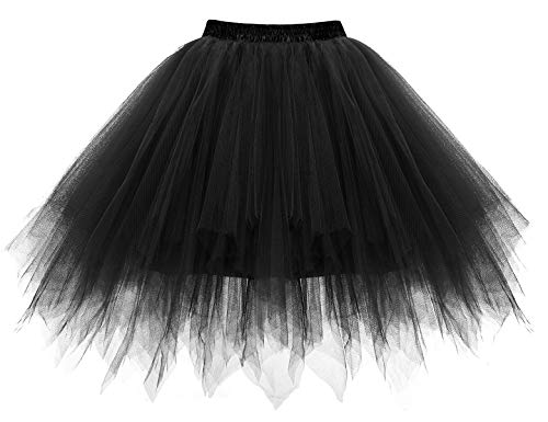 Bbonlinedress Kurz Retro Petticoat Rock Ballett Blase 50er Tutu Unterrock Black L - 2