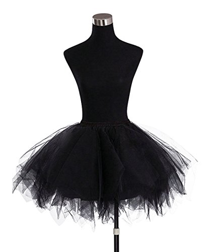 Find Dress Tüllrock Petticoat Unterrock tutu Reifrock kleid 50er Hochzeit Vintage Prinzessin schwarz und weiß für Rockabilly kleider Faltenrock 50s Rockabilly ballkleider FD10001Rot L-XL - 5