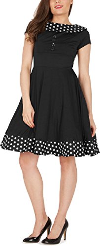 BlackButterfly ‚Rhianna‘ Vintage Polka-Dots Swingkleid (Schwarz, EUR 38 – S) - 6