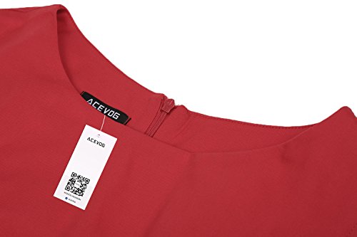 ACEVOG Elegant Damen Aermellose 1950er Retro Vintage Floral Party Cocktailkleider Abendkleider Sommerkleid Knielang - 