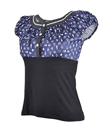 Küstenluder SYLVIA Sailor ANCHOR 50s Retro POLKA DOTS Bluse SHIRT Rockabilly - 