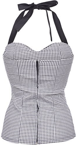 Küstenluder TARAH Gingham Pepita Pin Up Oberteil / Neckholder TOP Rockabilly - 