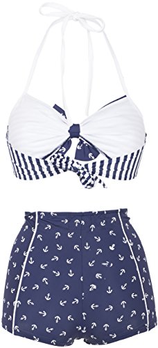 Küstenluder MADIE 50s Sailor ANCHOR Anker Bow Pin Up BIKINI Set Rockabilly - 