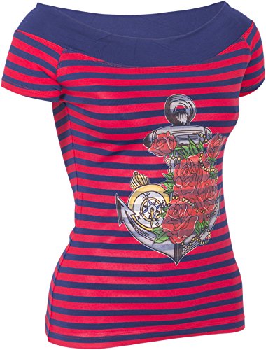 Küstenluder MY ANCHOR Anker Rosen Nautical Sailor CARMEN Shirt Rockabilly - 3