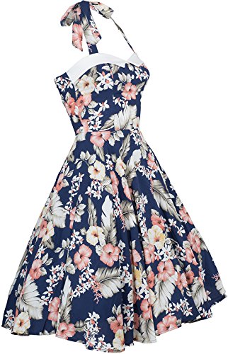 Küstenluder WANDA Hibiscus Aloha Vintage Neckholder SWING Dress Kleid Rockabill - 3