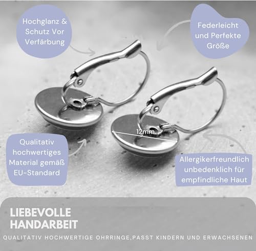 Miss Lovie Ohrringe Vintage Blumen Ohrringe Flower Cabochon 12mm Ohrschmuck - 3