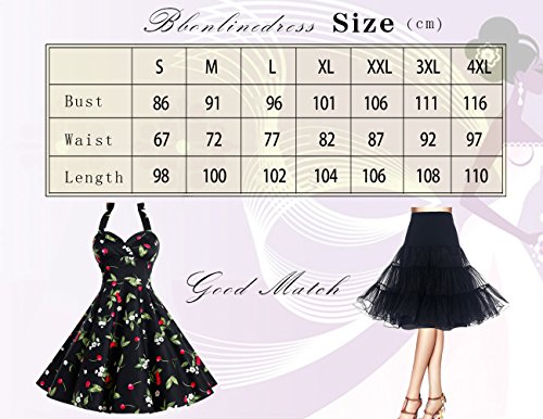 Bbonlinedress Neckholder 50er Vintage Pinup Retro Rockabilly Kleid Cocktailkleider Burgundy M - 