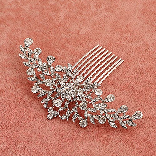 Contever Vintage Rose Golden Simulated Crystal Side Combs Bridal Headpiece Wedding Accessories by Contever - 