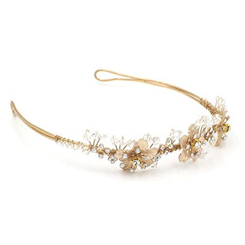 Butterme Braut Vintage Blumen-Kristall Strass-Stirnband Stirnband Hochzeit Haarschmuck - 4