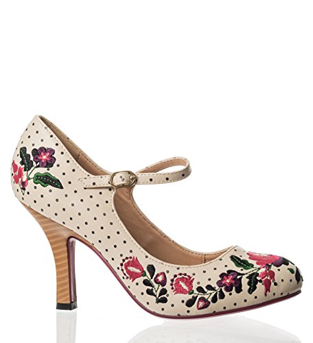 Dancing Days KALOSAI Vintage Polka Dots FOLKLORE Pumps High Heels Rockabilly - 