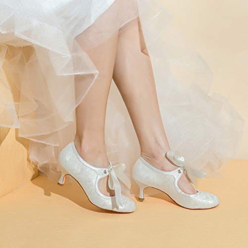 Jia Jia Wedding Hochzeitsschuhe Brautschuhe Damen Pumps Beige - 2