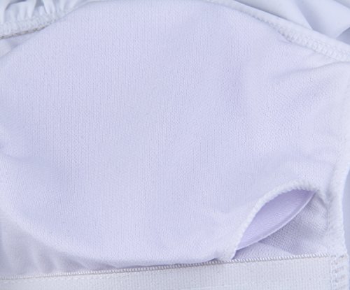 Angerella Damen Niedlich Ruffles Strap Badeanzug Crop Top Flounce Bikini (EU46-48=Tag Size 5XL, Weiß) - 