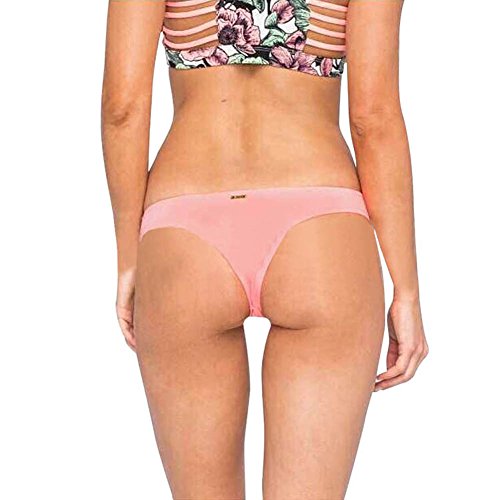 FeelinGirl Retro Damen Bandeau Bikini High Waist Push Up Set Druck S Orange - 