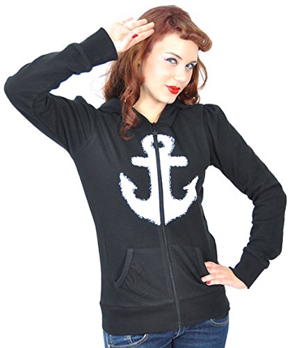 Küstenluder WHITE ANCHOR Anker Sailor Hooded Zip Sweat JACKE Rockabilly - 5