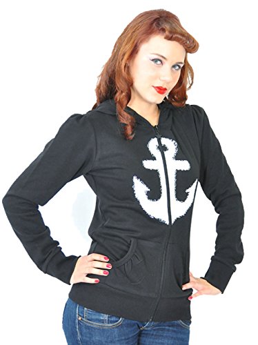 Küstenluder WHITE ANCHOR Anker Sailor Hooded Zip Sweat JACKE Rockabilly - 6