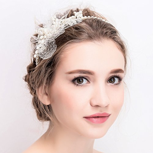 ᐅ Vintage Elfenbein Tull Bridal Tiara Strass Perlen Haarreif Hochzeit Prom Haarschmuck