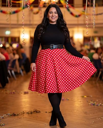 BlackButterfly Polka-Dots 1950er-Jahre Swing Tellerrock (Rot, EUR 42 – L) - 6