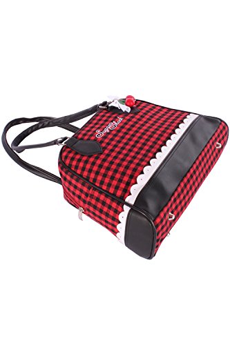 SugarShock GINGHAM Rüschen rockabilly Bowling Karo Cherry Schleifchen Handtasche - 3