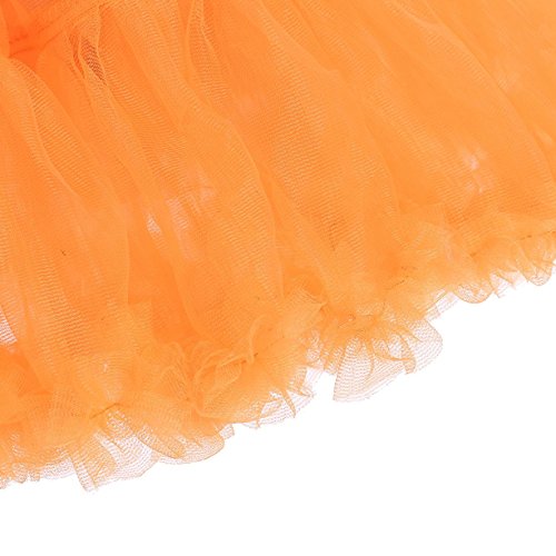 Caissen Damen Elastisch Puffy Tüll Tütü Röcke Petticoat Ballett Blase Ballkleid Bowknot Mehrfarbengroß Tanzrock Weiß - 7