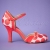 50s Phoebe Polkadot Pumps in Coral